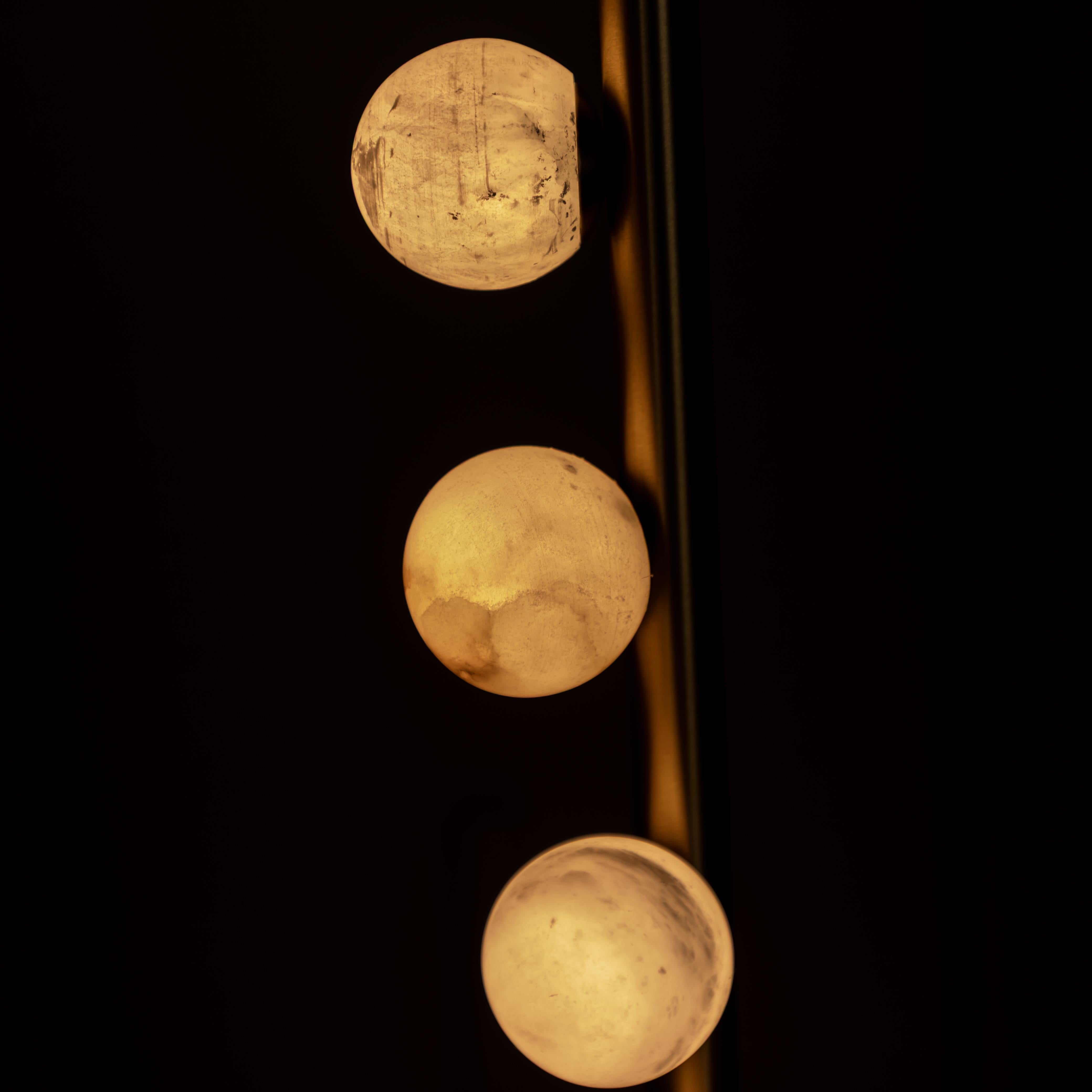 Gine Marble Bulk Brushed Brass Floor Lamp - Heka Lighting & Trading Limited