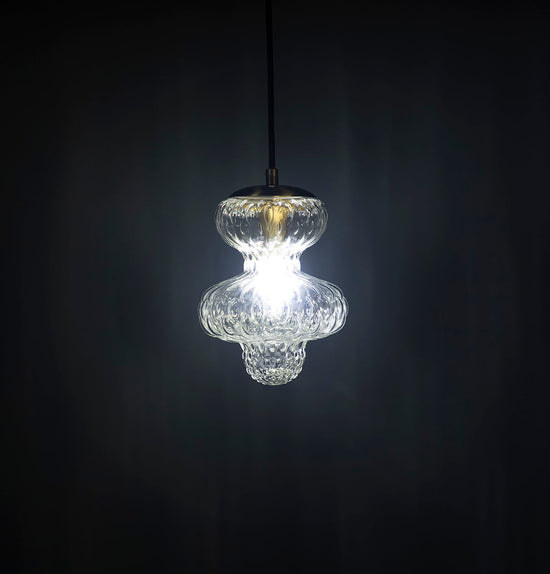 Lange Transparent Glass Antique E14 Pendant Light Chandelier 20 Cm