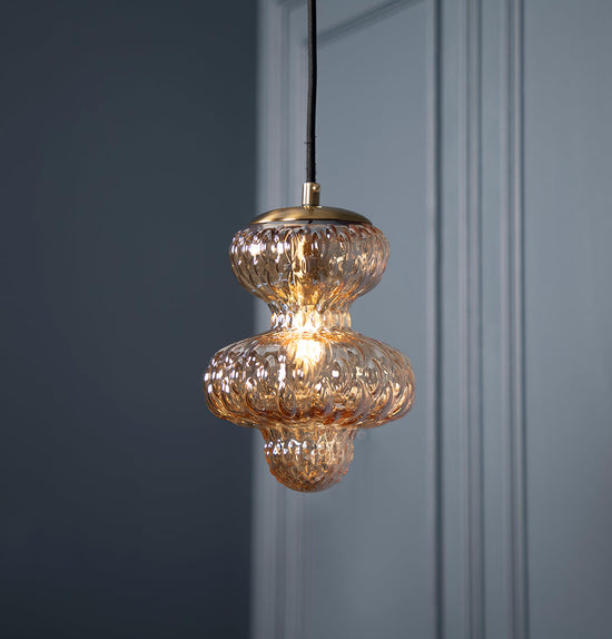 Lange Honey Glass Antique Pendant Light Chandelier 20 Cm