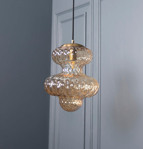 Lange Honey Glass Antique Pendant Light Chandelier 30 Cm