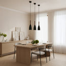 Zada Single Black Concrete E27 Pendant Light Chandelier