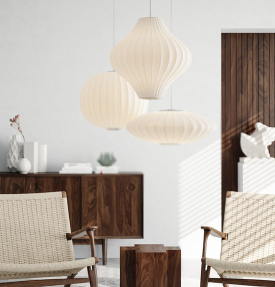 Orion Soft Touch White Pendant Light Chandelier 30 Cm