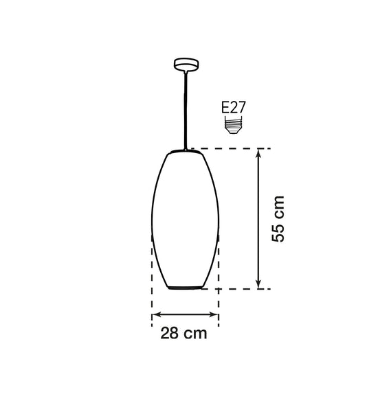 Orion Soft Touch White Cylinder Pendant Light Chandelier 28 Cm