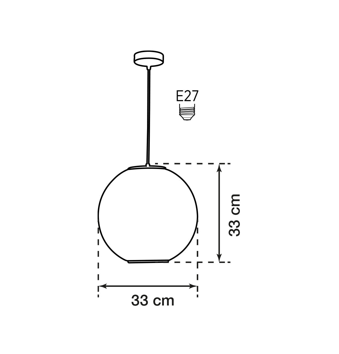 Orion Soft Touch White Globe Pendant Light Chandelier 33 Cm - Heka Lighting & Trading Limited