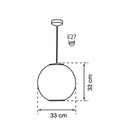 Orion Soft Touch White Globe Pendant Light Chandelier 33 Cm - Heka Lighting & Trading Limited