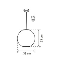 Orion Soft Touch White Globe Pendant Light Chandelier 33 Cm - Heka Lighting & Trading Limited