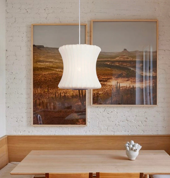 Orbit Soft Touch White Cylinder Pendant Light Chandelier 25 Cm