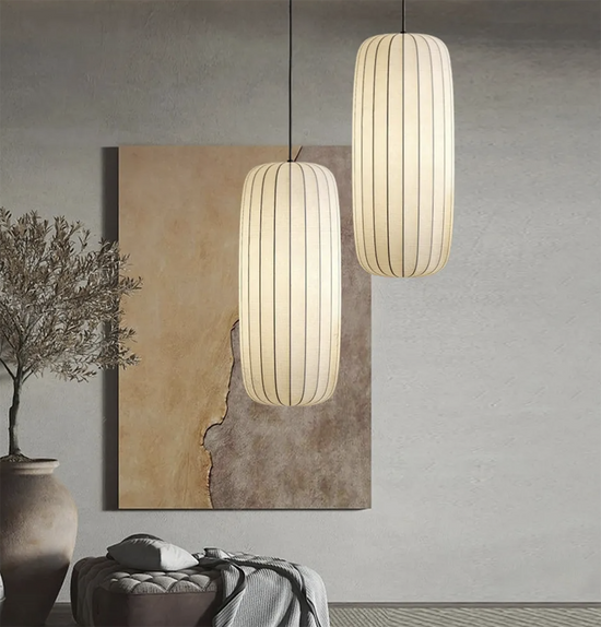 Planet Soft Touch White Cylinder Pendant Light Chandelier 34 Cm