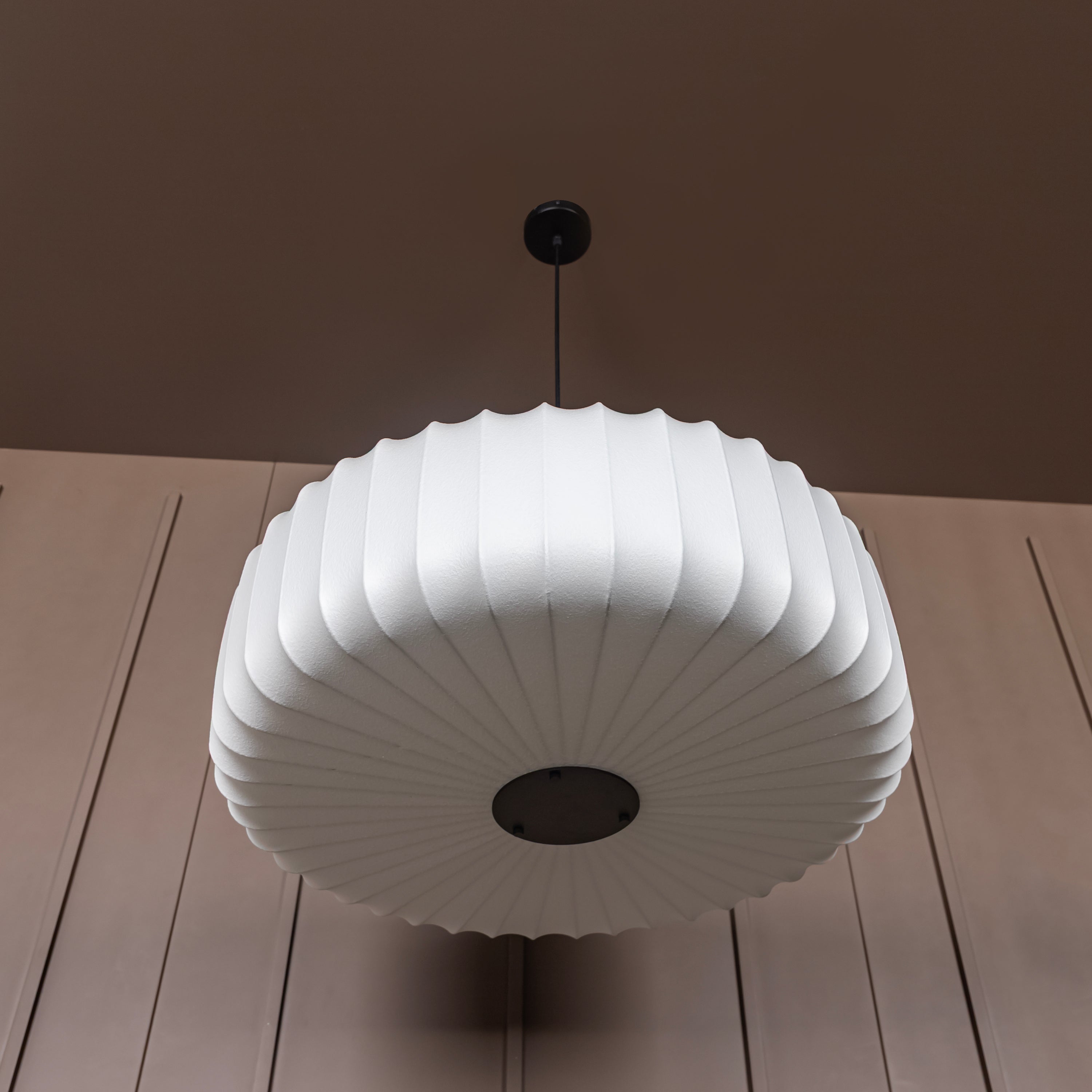 Planet 68cm Wide White Soft-Touch Cylinder Chandelier – Heka