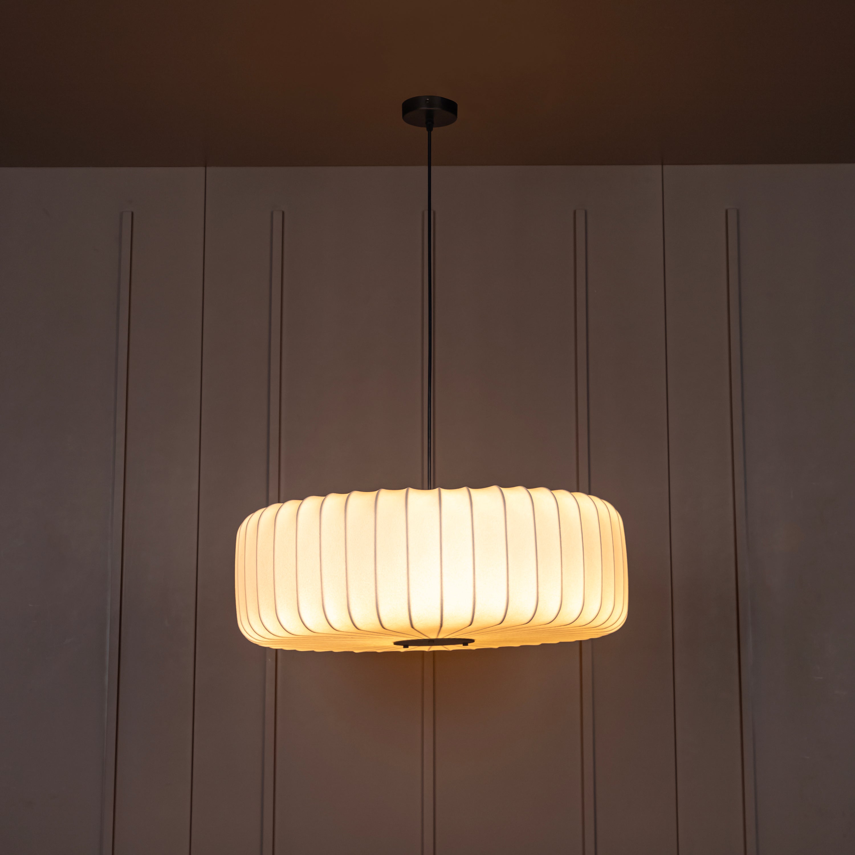 Planet Soft Touch White Cylinder Pendant Light Chandelier 68 Cm