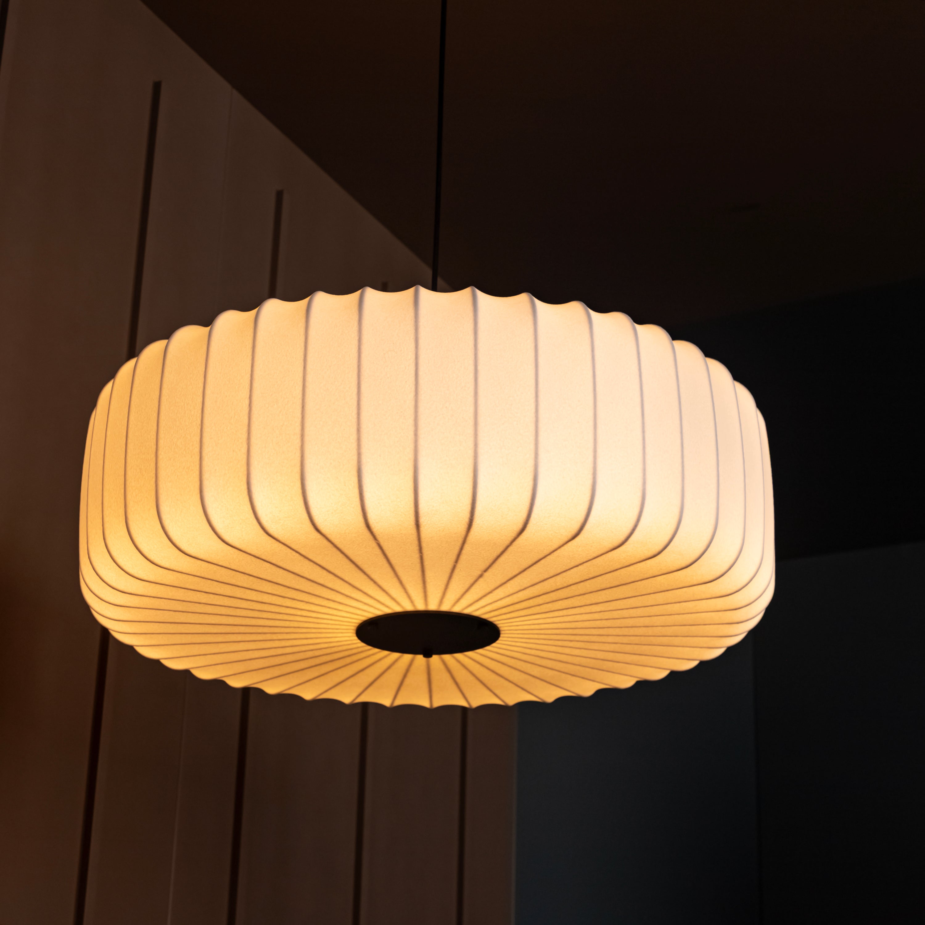 Planet 68cm Wide White Soft-Touch Cylinder Chandelier – Heka