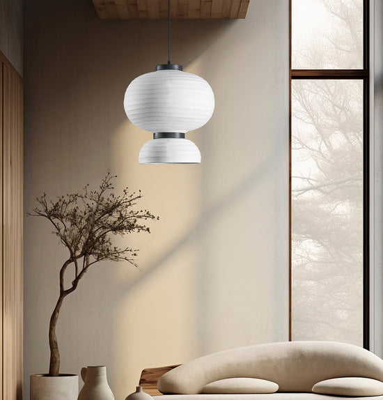 Solar Soft Touch White Knotted Pendant Light Chandelier 40X41 Cm