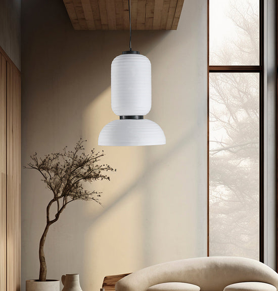 Solar Soft Touch White Knotted Pendant Light Chandelier 45X65 Cm