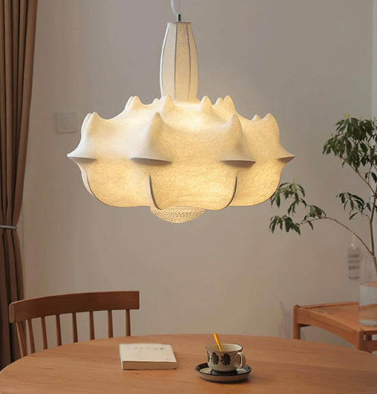 Epsilon Soft Touch White Transparent Plexi Pendant Light Chandelier 80 Cm