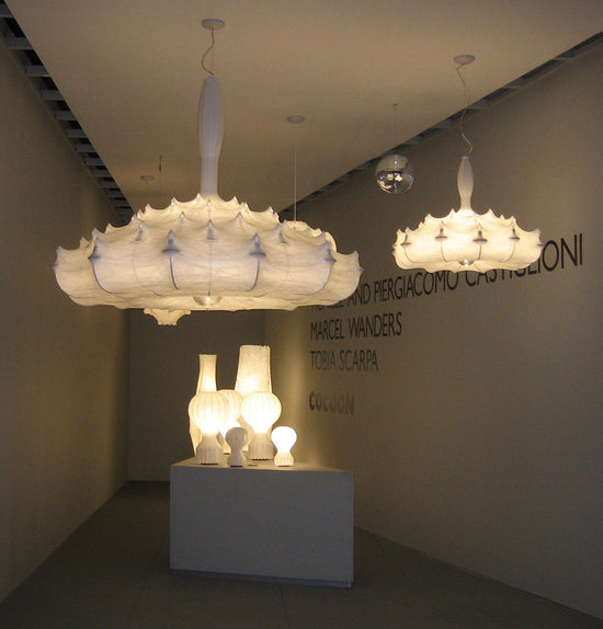 Epsilon Soft Touch White Transparent Plexi Pendant Light Chandelier 100 Cm