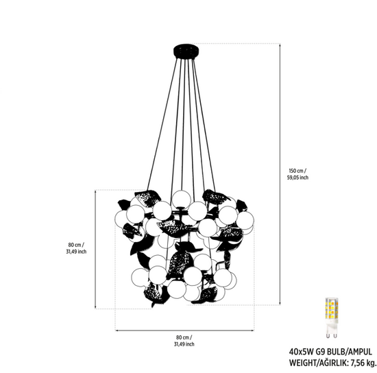 Doha 40's Gold Chandelier