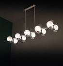 Havana Chrome-Platinum 10-Piece Soft Glass Dining Table Top Chandelier 120 Cm - Heka Lighting & Trading Limited