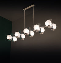 Havana Chrome-Platinum 10-Piece Soft Glass Dining Table Top Chandelier 120 Cm - Heka Lighting & Trading Limited