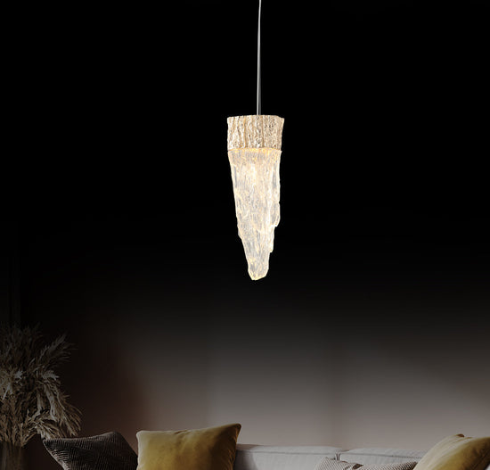 Kardal Transparent Acrylic Gold Led Pendant Light 30 Cm