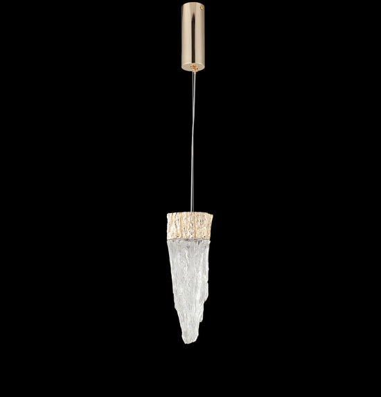 Kardal Transparent Acrylic Gold Led Pendant Light 30 Cm