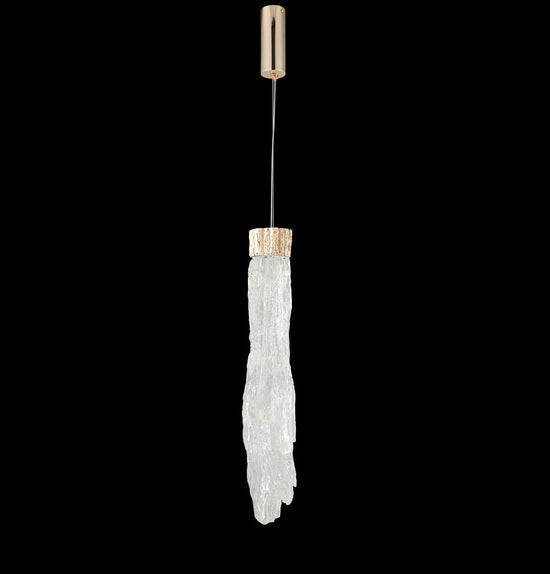 Kardal Transparent Acrylic Gold Led Pendant Light 70 Cm