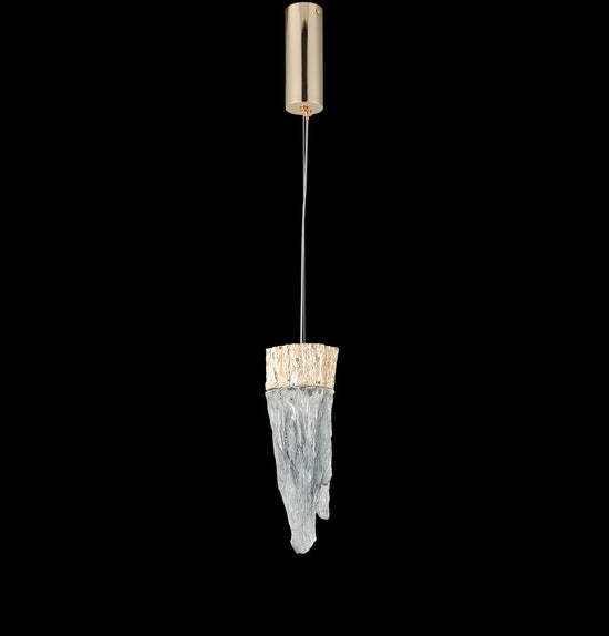 Kardal Smoked Acrylic Gold Led Pendant Light Chandelier 30 Cm