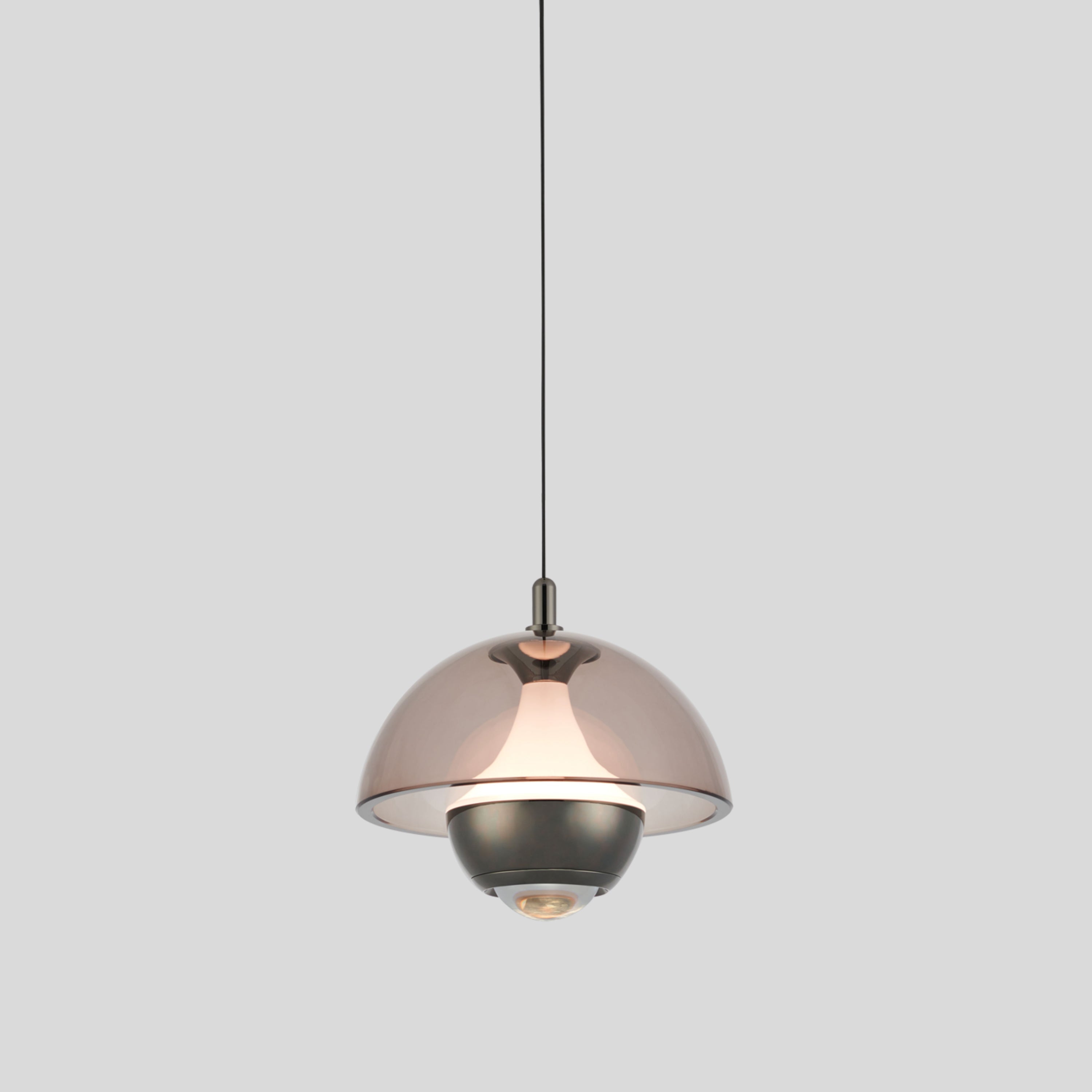 Bumin Smoked Acrylic Black Aluminum Led Pendant Light 18 Cm - Heka Lighting & Trading Limited