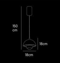 Bumin Smoked Acrylic Black Aluminum Led Pendant Light 18 Cm - Heka Lighting & Trading Limited