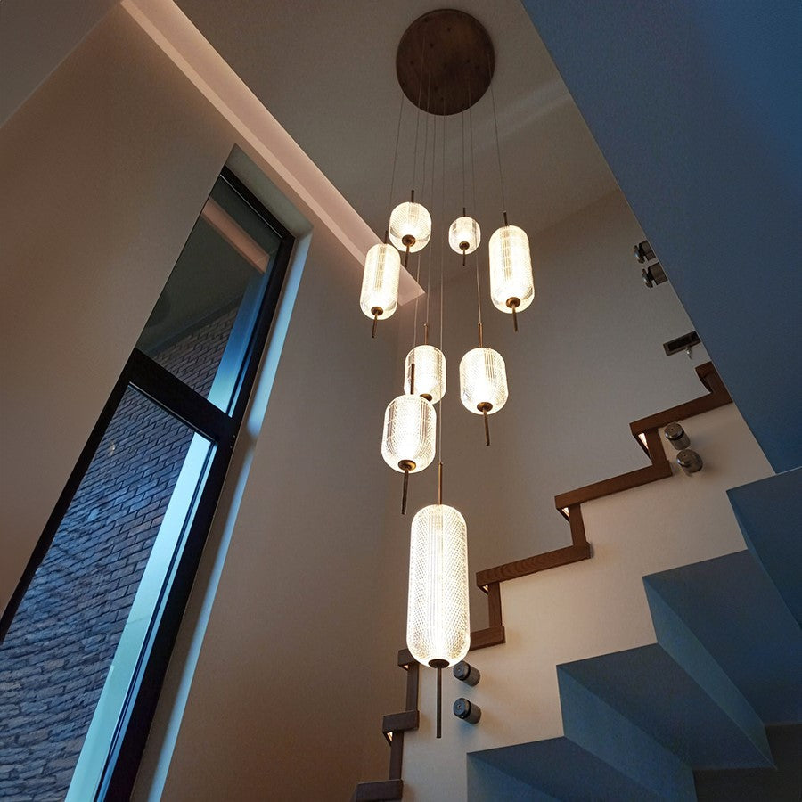 Sofia Acrylic Transparent Antique Glass Led Pendant Light Chandelier 49 Cm - Heka Lighting & Trading Limited