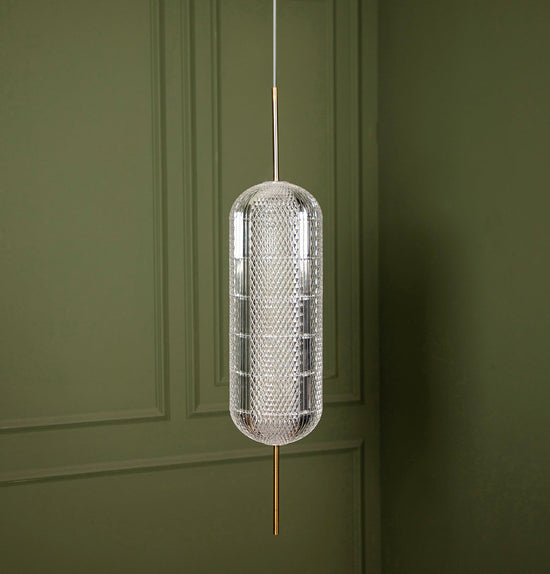 Sofia Acrylic Transparent Antique Glass Led Pendant Light Chandelier 49 Cm