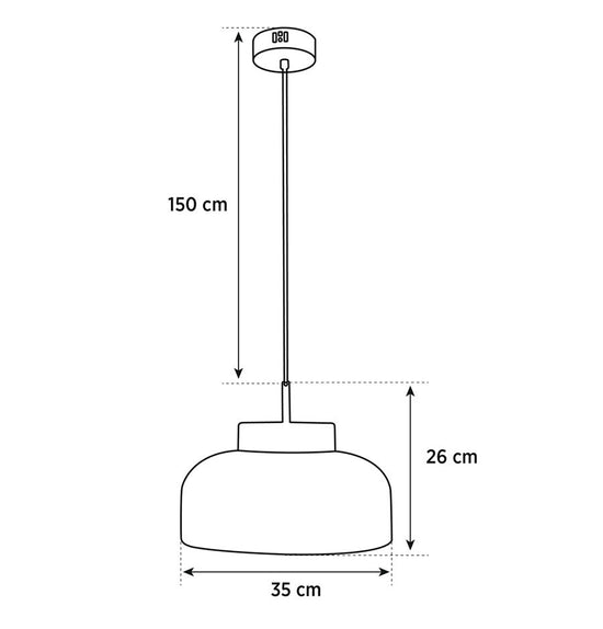Viyana Dome Smoked Antique Glass Led Pendant Light Chandelier 35 Cm