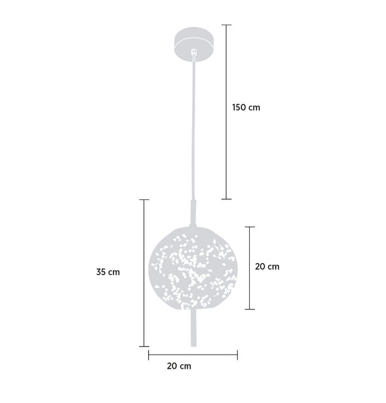 Viyana Smoked Glass Led Pendant Light Chandelier 20 Cm