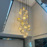 Viyana Meteorite Honey Antique Glass Led Pendant Light Chandelier 20 Cm