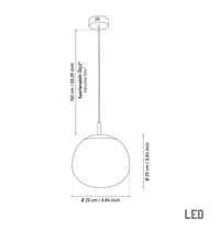 Viyana Meteorite Honey Antique Glass Led Pendant Light Chandelier 25 Cm