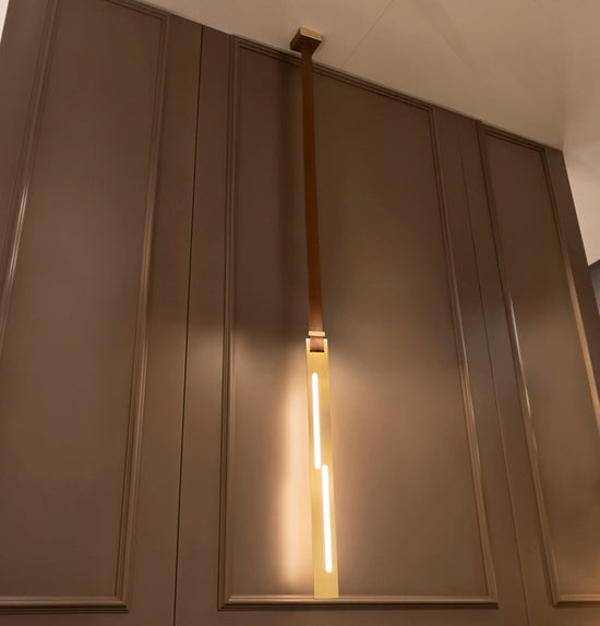 Lome Brown Leather Antique Pendant Light Chandelier