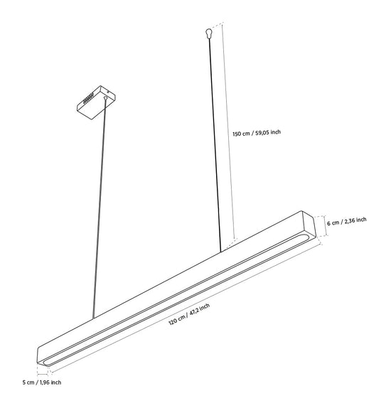Tetus Single Marble Pendant Light Chandelier 120 Cm