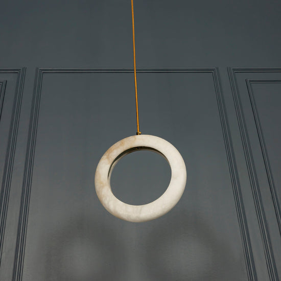 Gamba Antique White Marble Led Pendant Light Chandelier 25 Cm