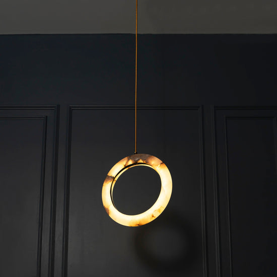 Gamba Antique White Marble Led Pendant Light Chandelier 30 Cm
