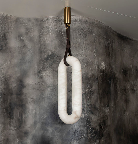 Teta White Marble Antique Pendant Light Chandelier 25X60 Cm