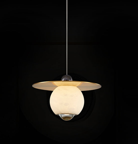 Mintaka White Marble Globe Antique Pendant Light Chandelier