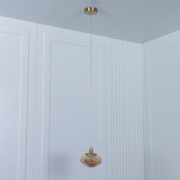 Odense Bubbly Flat Honey Glass Antique Pendant Light Chandelier - Heka Lighting & Trading Limited