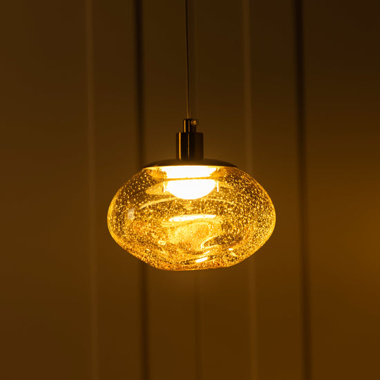 Odense Bubbly Flat Honey Glass Antique Pendant Light Chandelier