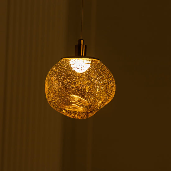 Kopenhag Bubbly Honey Glass Antique Pendant Light