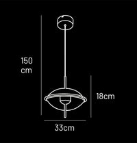 Carina Single Flattened Transparent Acrylic Gold Pendant Light 30 Cm - Heka Lighting & Trading Limited