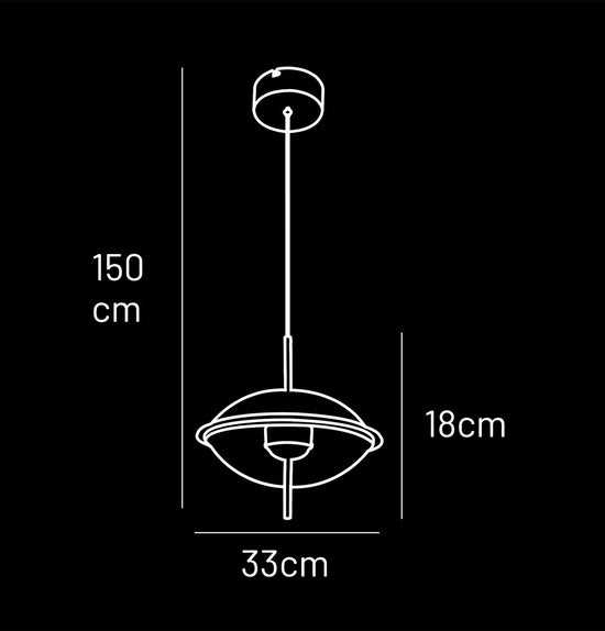 Carina Single Flattened Transparent Acrylic Gold Pendant Light 30 Cm