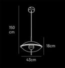 Carina Single Flattened Transparent Acrylic Gold Pendant Light 40 Cm - Heka Lighting & Trading Limited
