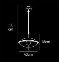 Carina Single Flattened Transparent Acrylic Gold Pendant Light 40 Cm - Heka Lighting & Trading Limited