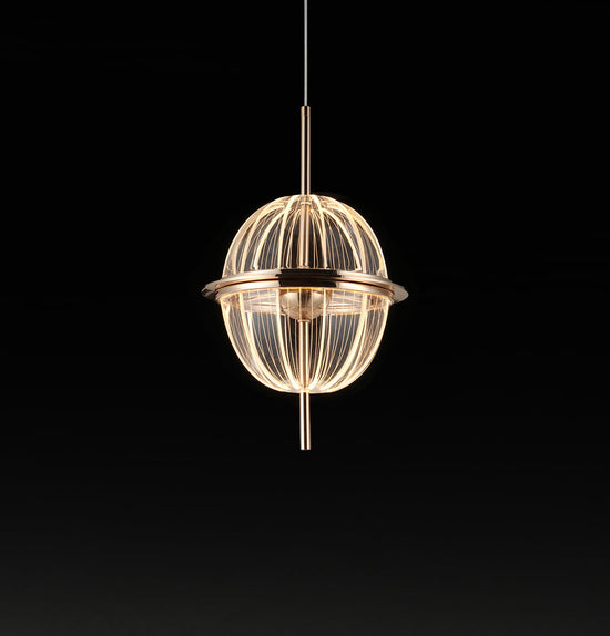Carina Single Transparent Acrylic Gold Pendant Light Chandelier 20 Cm