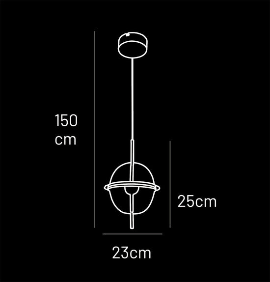 Carina Single Transparent Acrylic Gold Pendant Light Chandelier 20 Cm