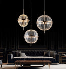Carina Single Transparent Acrylic Gold Pendant Light Chandelier 30 Cm - Heka Lighting & Trading Limited